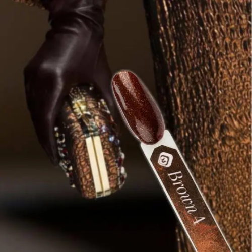 Геллак кафяв 4  - Gelpolish Brown 4 7ml Magnetic Nail Design - 3