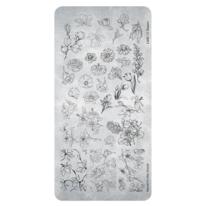 Stampingplate 71 Flowers Magnetic Nail Design - 1