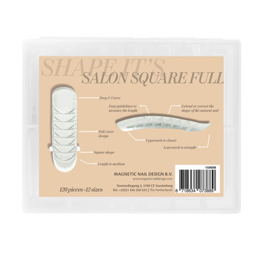 Shape It's Salon Square Full Горнa Формa Dual Forms 12 бр. Magnetic Nail Design - 3