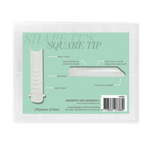 Shape It's Square Tip Горнa Формa Dual Forms 12 бр. Magnetic Nail Design - 3