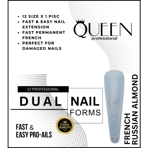 Горнa Формa Dual Forms 12 бр. Френско Руски Бадем Magnetic Nail Design - 1