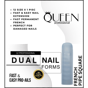 Горнa Формa Dual Forms French Pipe Square 12 бр. Magnetic Nail Design - 1