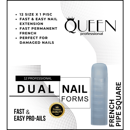 Горнa Формa Dual Forms French Pipe Square 12 бр. Magnetic Nail Design - 1