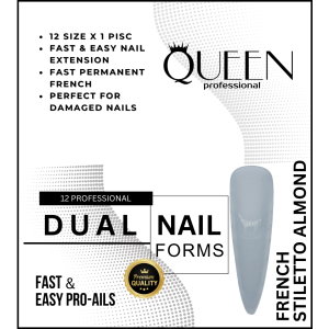 Горнa Формa Dual Forms French Stiletto Almond 12 бр. Magnetic Nail Design - 1