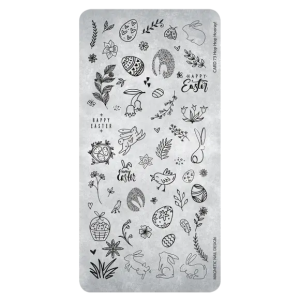 Stampingplate 73 Hop Hop Hooray! Magnetic Nail Design - 1