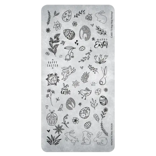 Stampingplate 73 Hop Hop Hooray! Magnetic Nail Design - 1
