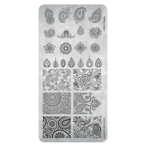 Stampingplate 77 Paisley Magnetic Nail Design - 1