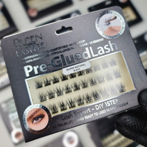 Queen Super Natural Black Pre-Glue Lashes  - 1