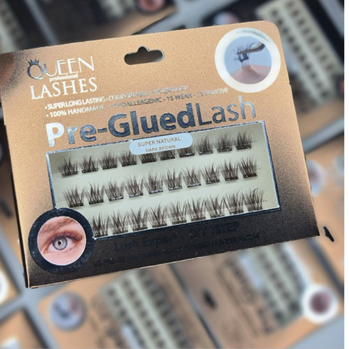 Queen Super Natural Brown Pre-Glue Lashes  - 1