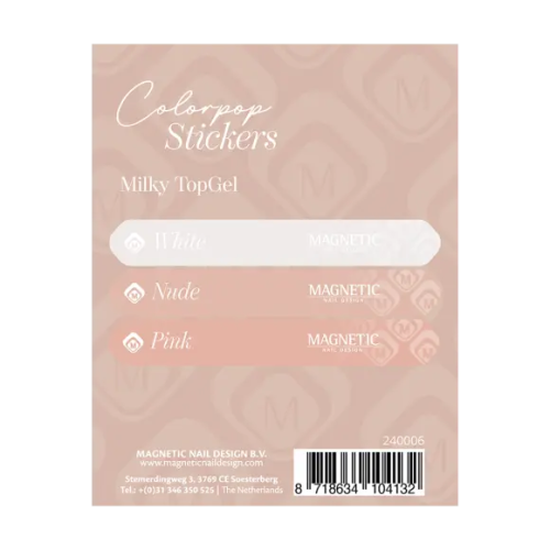 Colorpop Stickervel Milky Topgels 104026 t/m 104028 Magnetic Nail Design - 1