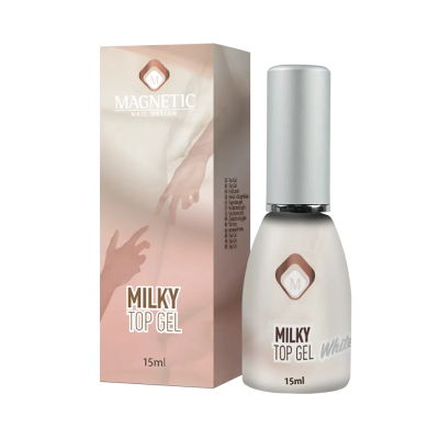 Геллак Milky Topgel White 15 ml Magnetic Nail Design - 3 Геллак Milky Topgel White 15 ml Magnetic Nail Design - 3