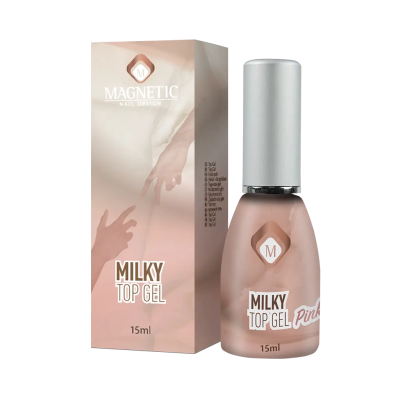 Геллак Milky Topgel Pink 15 ml Magnetic Nail Design - 3