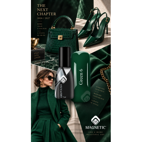 Gelpolish Green 6 | Зелен гел лак Magnetic  - 3