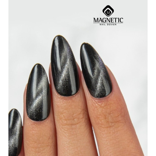 Cat Eye Top Gel Silver No Wipe | Топ гел котешко око Magnetic Nail Design - 2