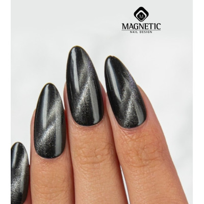 Cat Eye Top Gel Silver No Wipe | Топ гел котешко око Magnetic Nail Design - 2