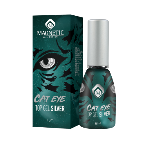 Cat Eye Top Gel Silver No Wipe | Топ гел котешко око Magnetic Nail Design - 3 Cat Eye Top Gel Silver No Wipe | Топ гел котешко око Magnetic Nail Design - 3