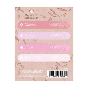 Лист със стикери - Stickervel Liquid Builder Gel 104706 t/m 104709 Magnetic Nail Design - 1
