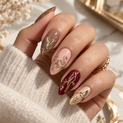 Stamping Plate 24 Magnetic Nail Design матрица от инокс за птичи nail art Stamping Plate 24 Magnetic Nail Design матрица от инокс за птичи nail art