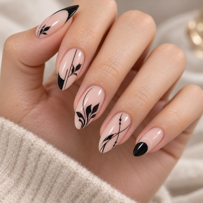 Botanical Lines стикери за нокти за минималистичен nail art