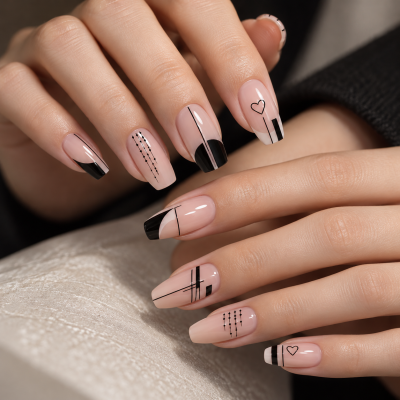 Modern Love Lines стикери за нокти за минималистичен nail art 1