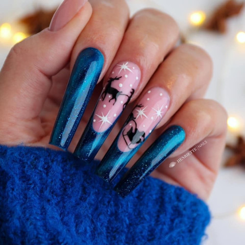 Геллак Cat Eye Sapphire TPO Free Magnetic Nail Design - 2 Геллак Cat Eye Sapphire TPO Free Magnetic Nail Design - 2