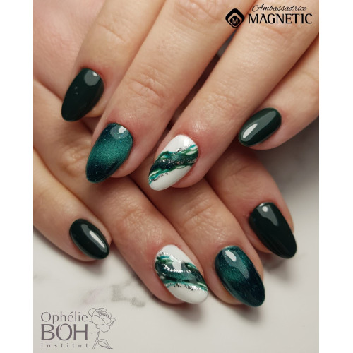 Геллак Cat Eye Jade TPO Free Magnetic Nail Design - 3