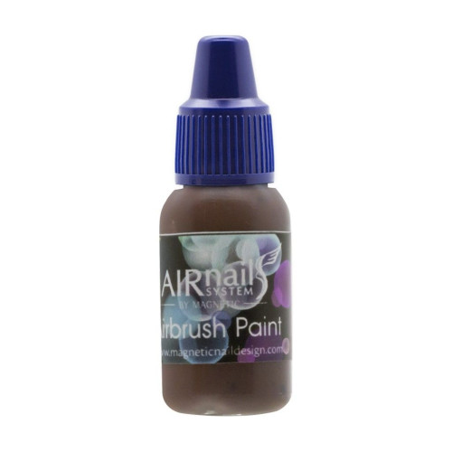 Боя за аерография AirNails Paint Dark Brown 12 10ml Magnetic Nail Design - 1