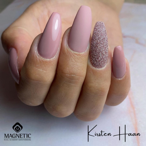 Starburst Glitter Rose Magnetic Nail Design - 2