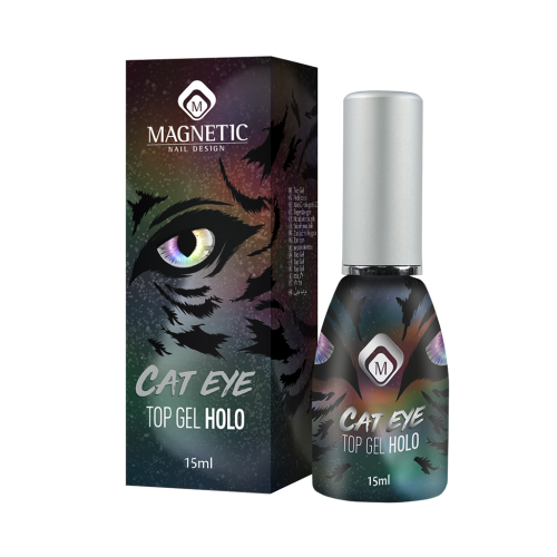 Holografic Cat Eye Top Gel 15 ml TPO Free Magnetic Nail Design - 2