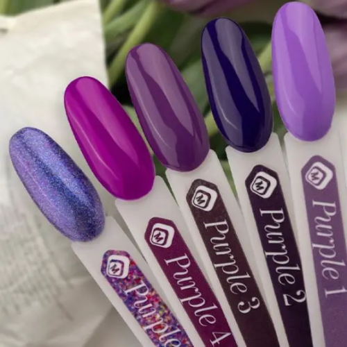 Геллак лилав 2 - Gelpolish Purple 2 Magnetic Nail Design - 3
